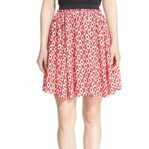 Kate Spade Posy Ikat Skirt Medium elastic waist silk viscose blend